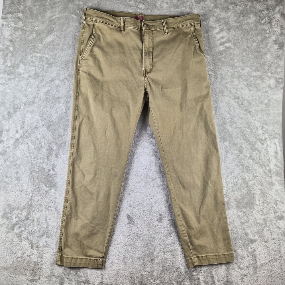 Levis XX Chino Pants Mens Beige Khaki 38x30 Standard Taper Stretch Trousers